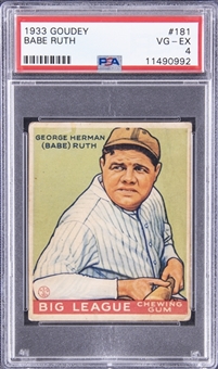 1933 Goudey #181 Babe Ruth – PSA VG-EX 4